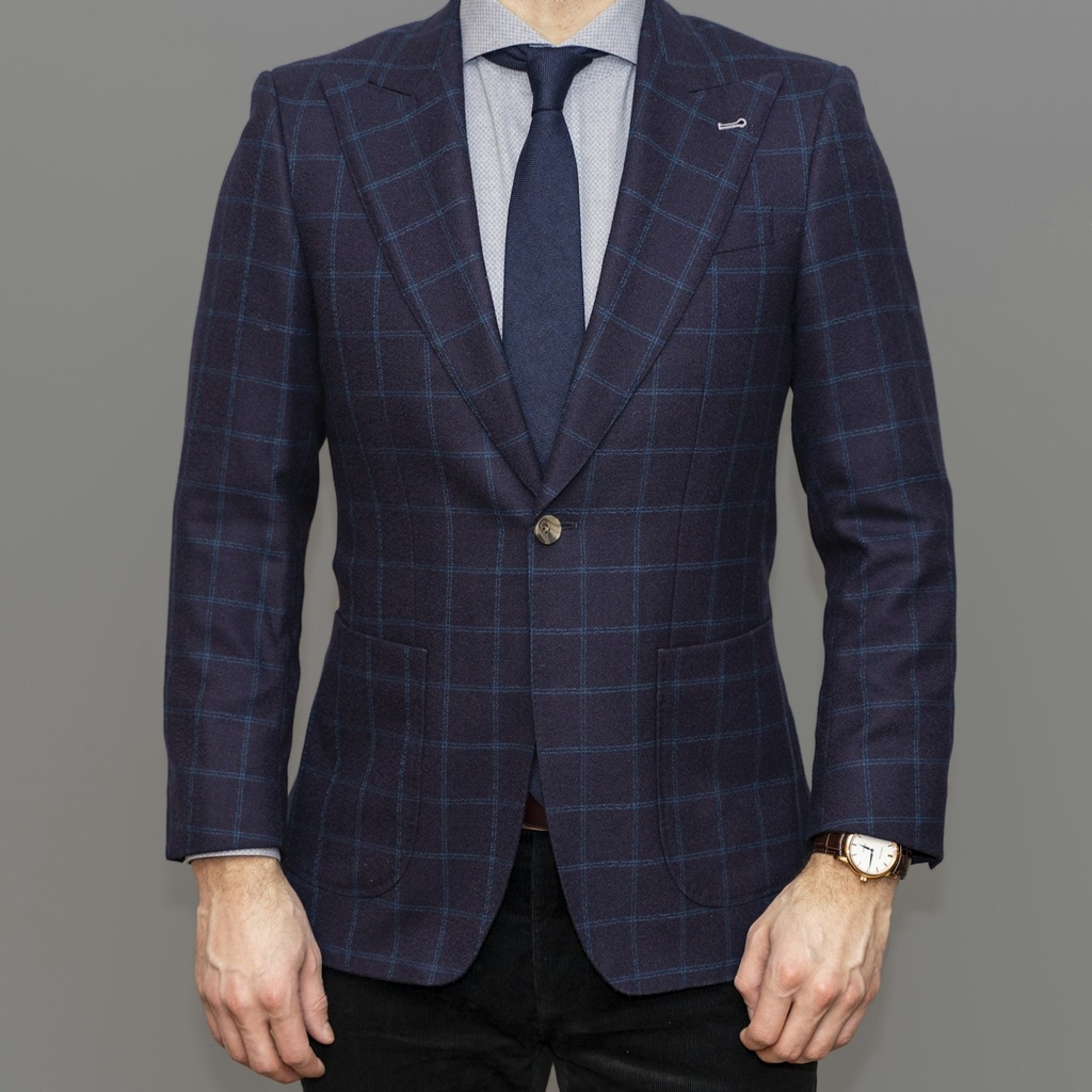 Windowpane Wool Blazer