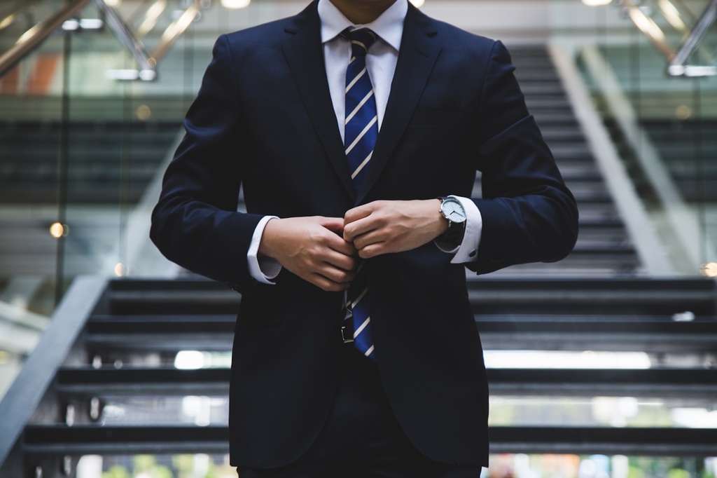 Navy Structured Jacket (S, Jet Black)